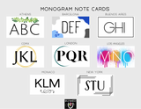 Monogram Note Cards 50ct + Tin Box