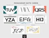 Monogram Note Cards 50ct + Tin Box
